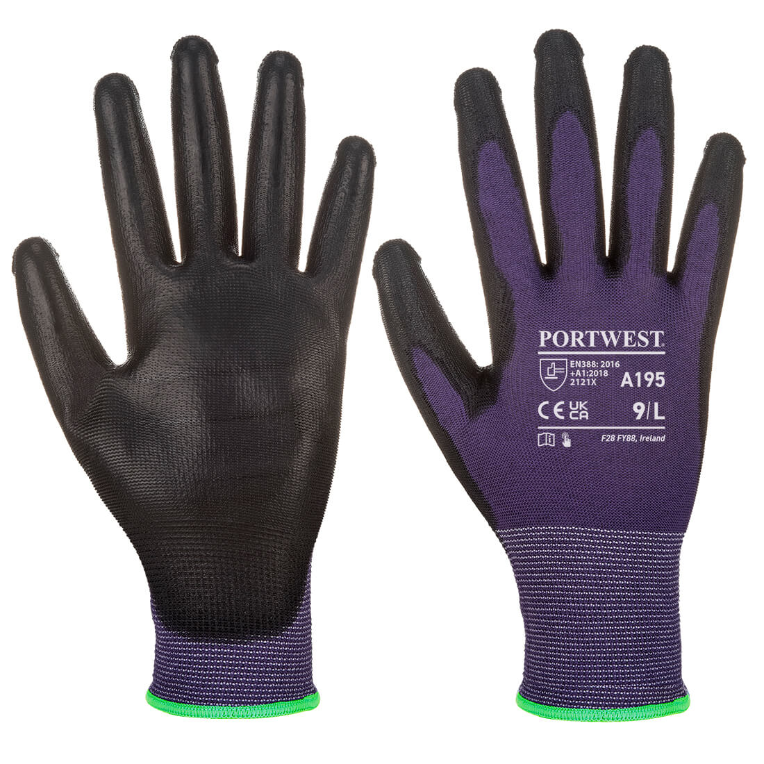A195 Portwest® PU Coated Touchscreen Work Gloves