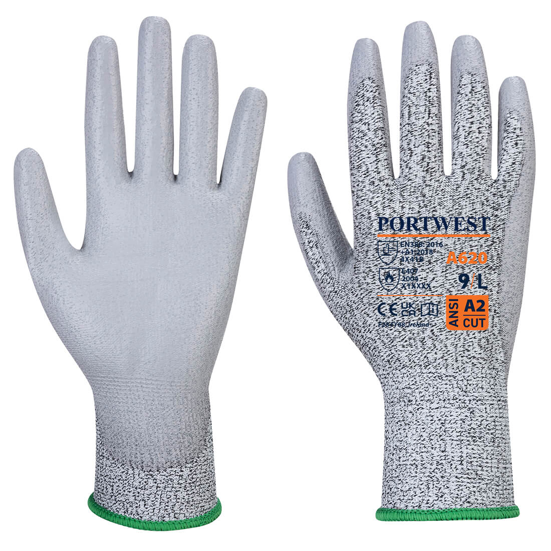 A625 Portwest® PU Coated LR Cut-Resistant Work Gloves
