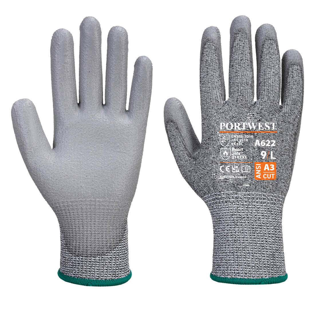 A622 Portwest® PU Coated MR A4 Cut-Resistant Work Gloves