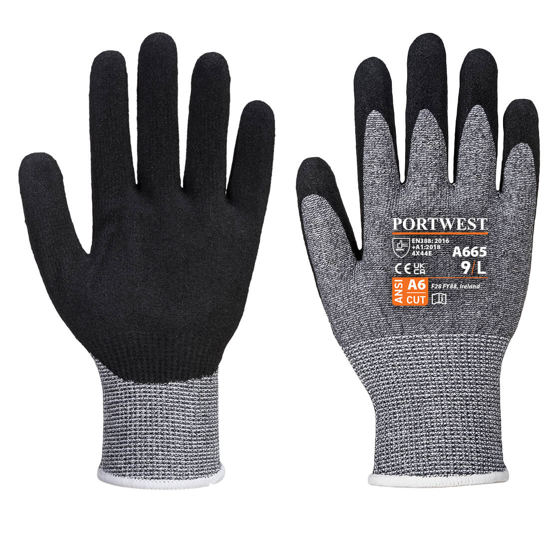 A665 Portwest® VHR Advanced Cut Gloves with Nitrile Foam Palm Coating