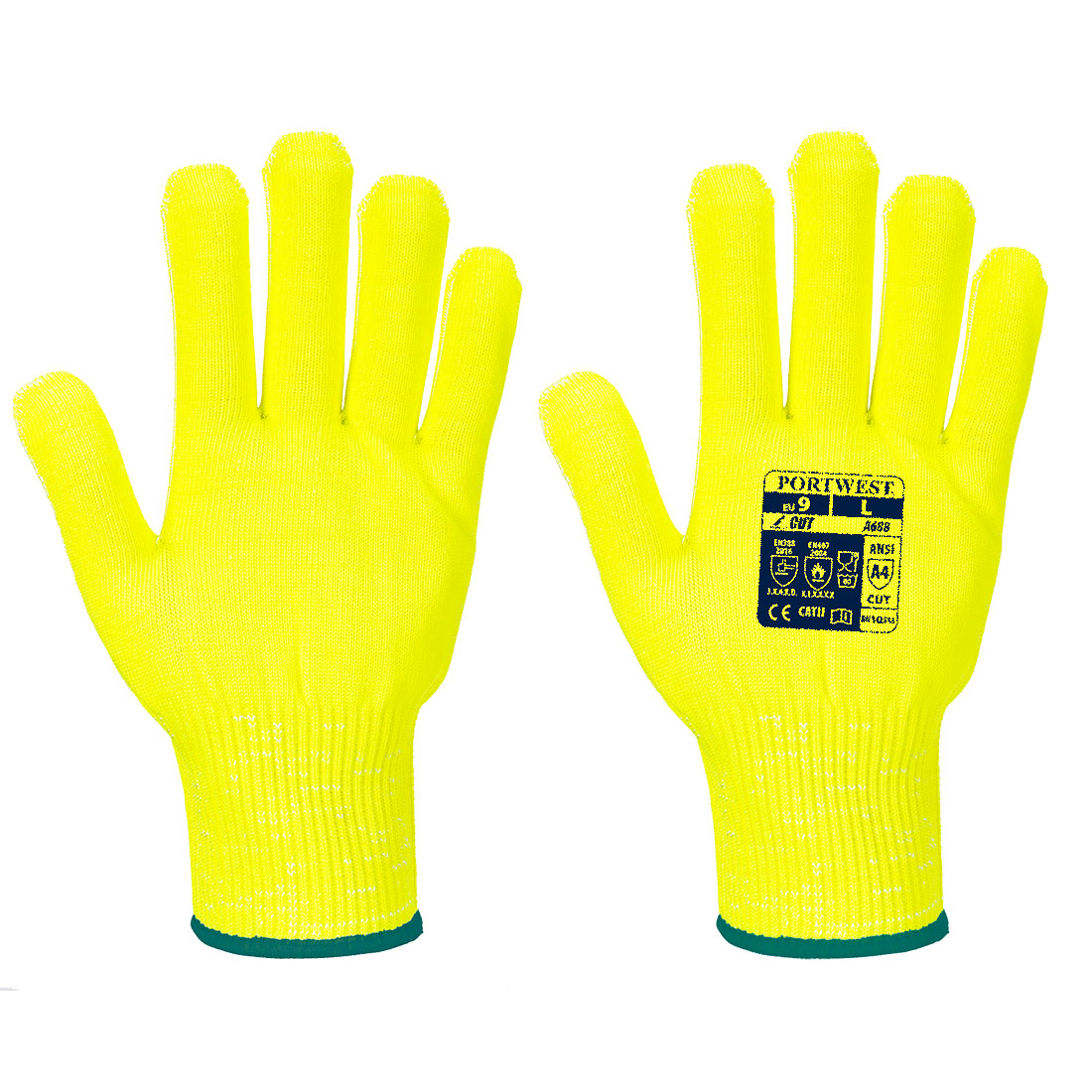 A668 Portwest® Pro Cut Liner A4 Hi-Vis Work Safety Gloves