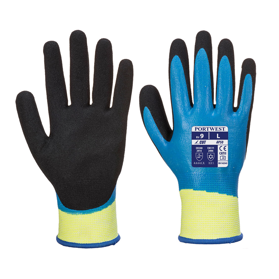 AP50 Portwest® Aqua Pro A4 Double Nitrile Dipped Waterproof Work Gloves