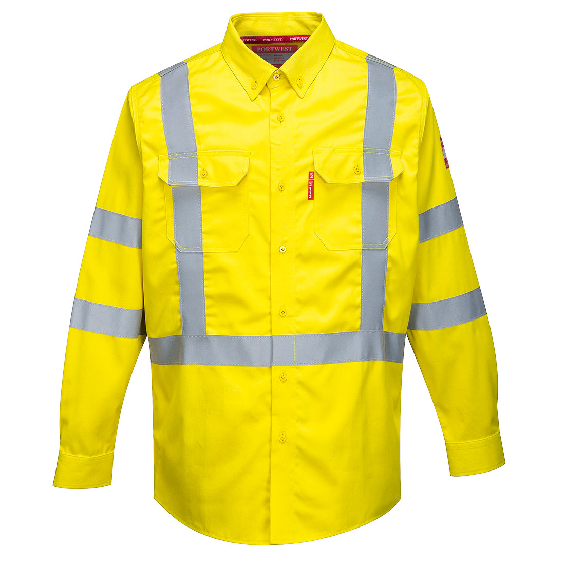 FR95 Portwest® Bizflame® 88/12 FR/AR Hi-Vis Button Down Shirts