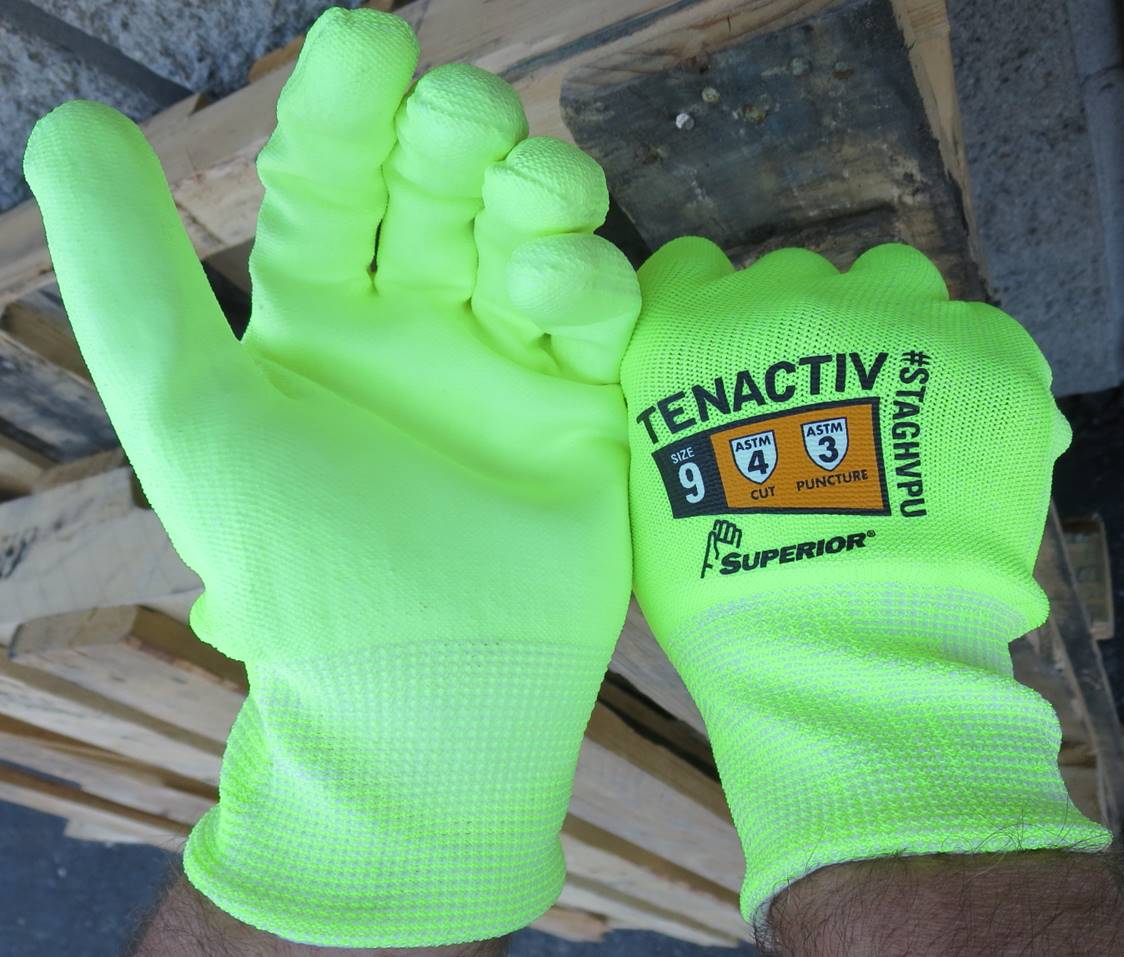 #STAGHVPU - Superior Glove® TenActiv™ Hi-Viz Glove w/ Polyurethane Palm