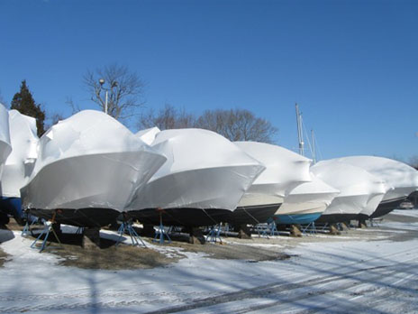 Winter Boat Storage in Boatyard