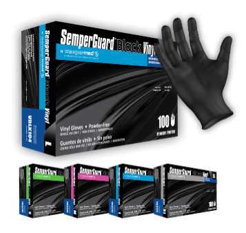 Sempermed® SemperGuard® Black Vinyl Gloves