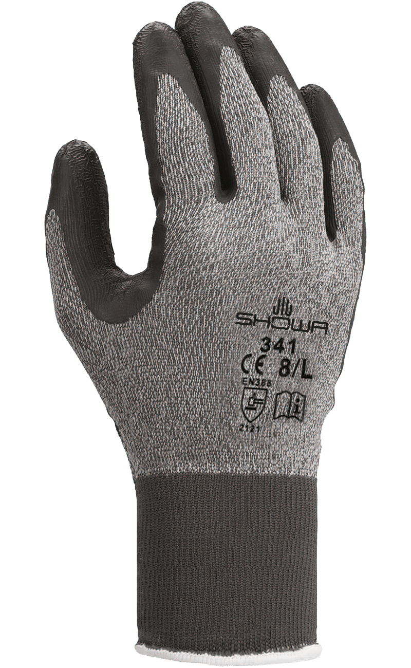 Showa® 341 Gray Latex Coated Seamless Knit Gloves
