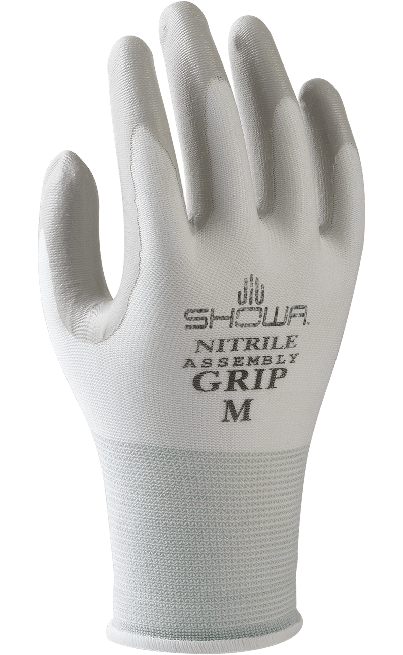 Showa® Atlas® 370W General purpose white nitrile-coated 13 gauge white seamless lint free knitted liner