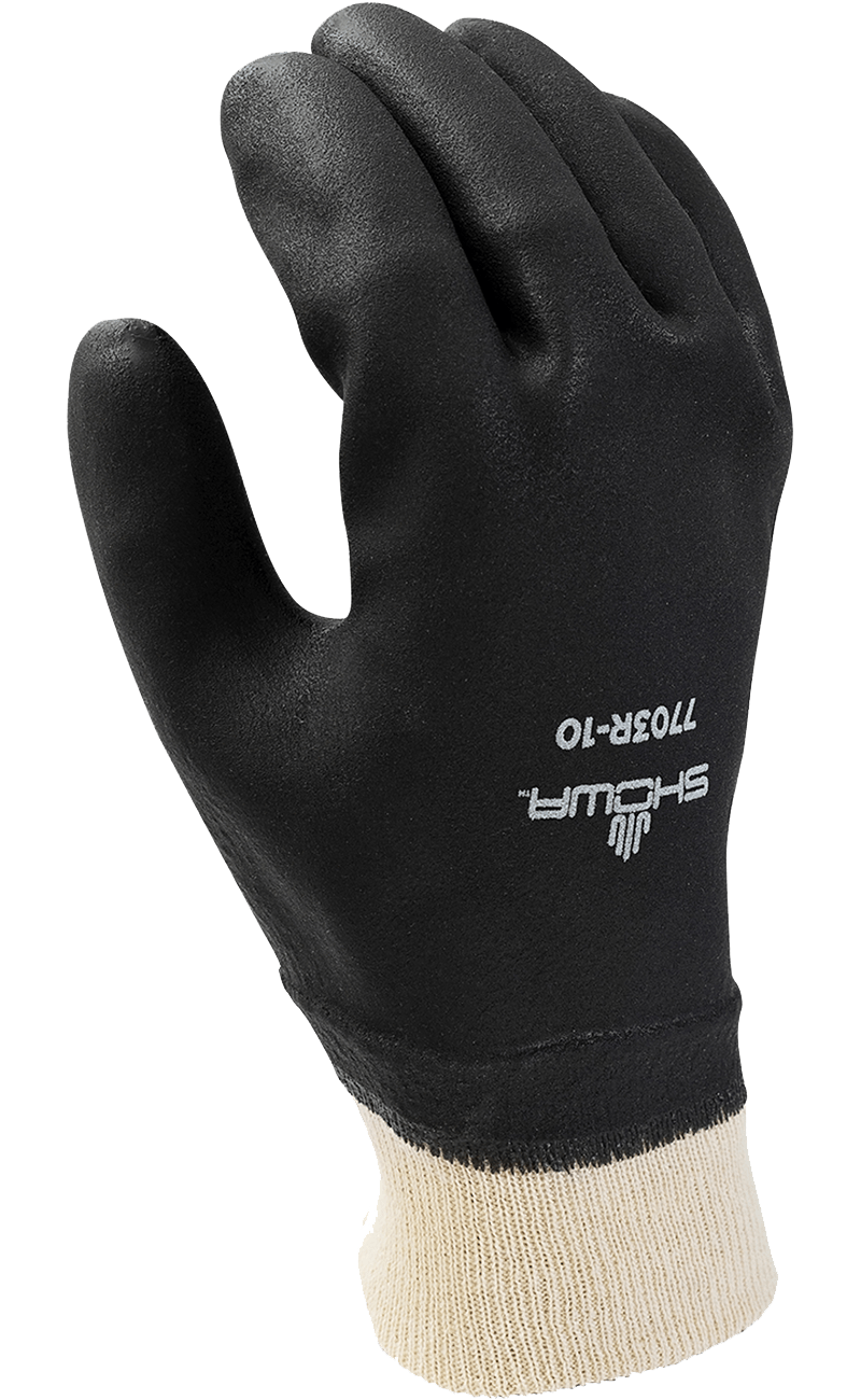 Showa® 7703R PVC Coated Cotton Knit Gloves