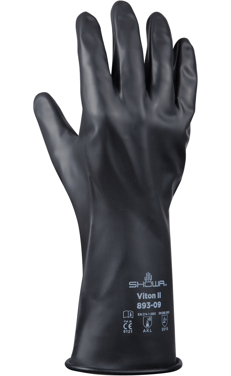 893 Showa® Viton® 12-inch length Unlined Chemical-Resistant 12-mil Butyl Gloves