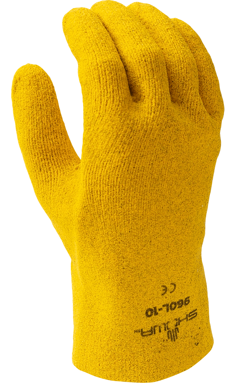 Showa® 960 Yellow Fully Rough Coated PVC Cotton Lined General Purpose Work Gloves 