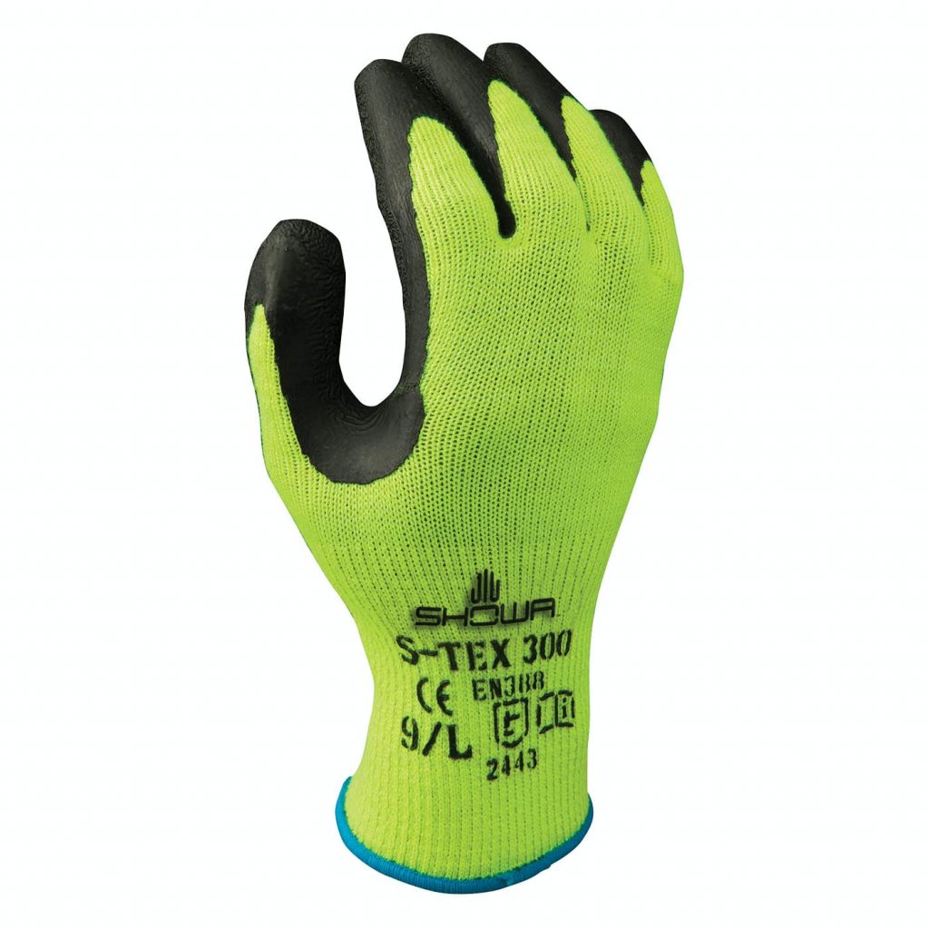 Showa® S-Tex® 300 Hi-Viz A4 Gloves with Black Latex Palm Coating
