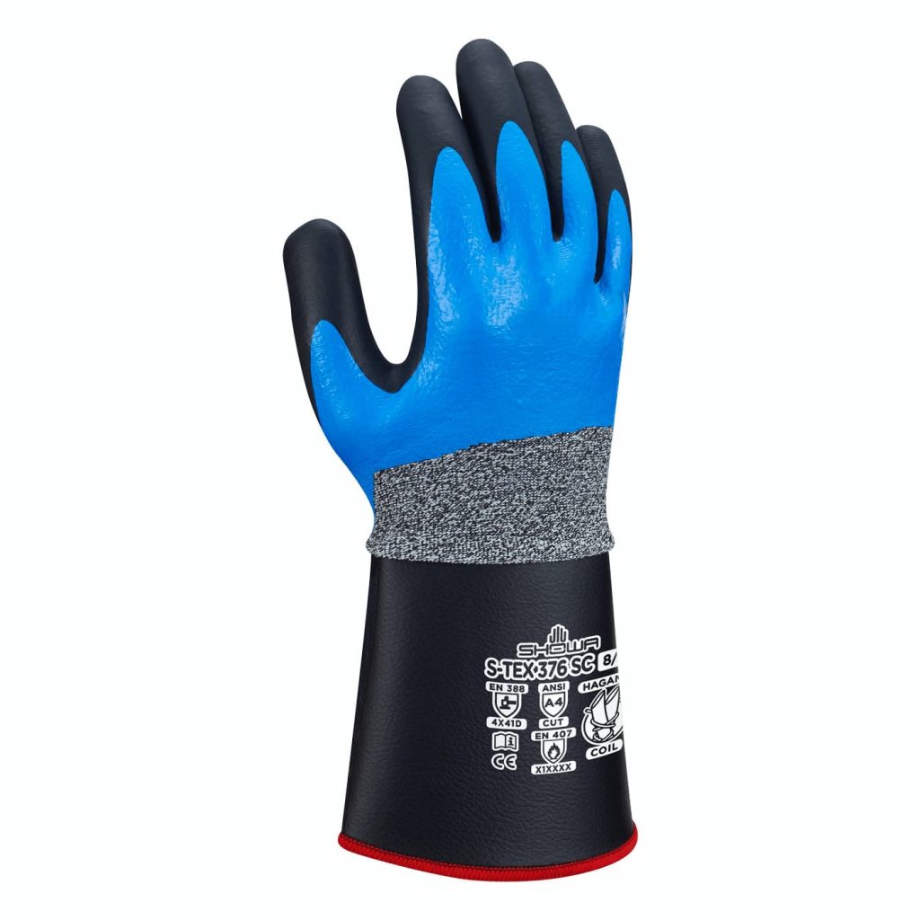 Showa® S-Tex® 376SC Dual Nitrile Coated Hagane Coil A4 Safety Cuff Work Gloves
 
