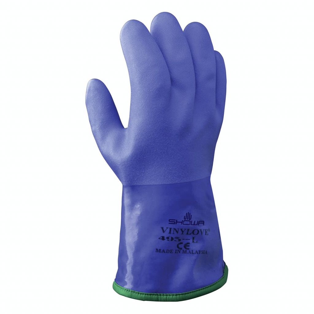 Showa® 495 fully PVC triple-dipped Thermal Insulated Chemical Resistant Gloves with Removable Acrylic Liner