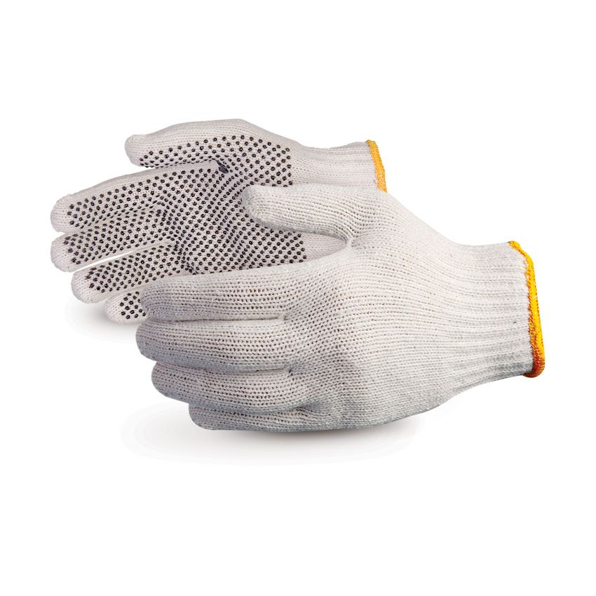 Mechanix 45/294 Blue Dot Grip White Cotton Grip Gloves One Size Fits Most Adult 
