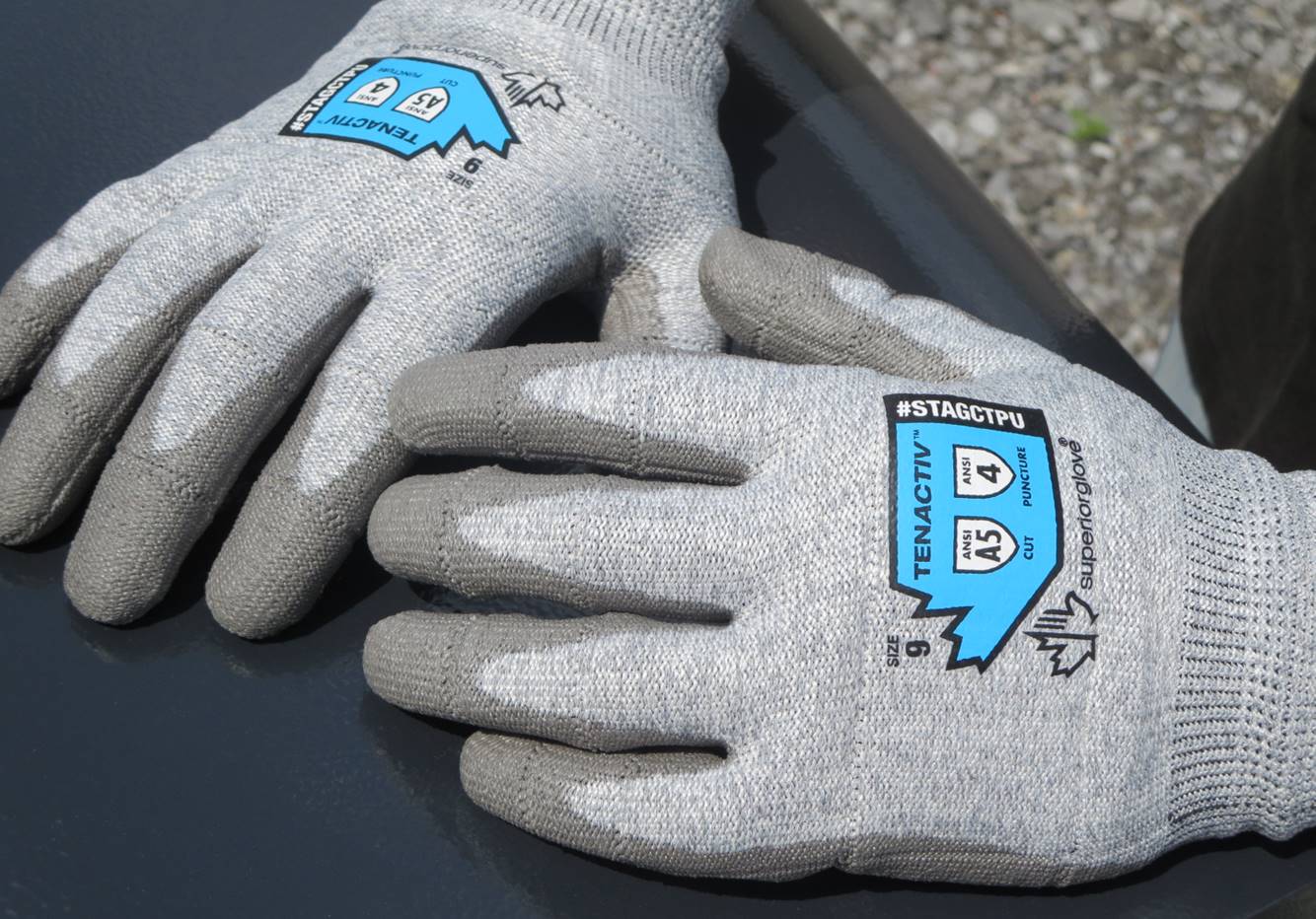 NoCry Cut Resistant Protective Work Gloves with Rubber Grip Dots. Tough and Dura