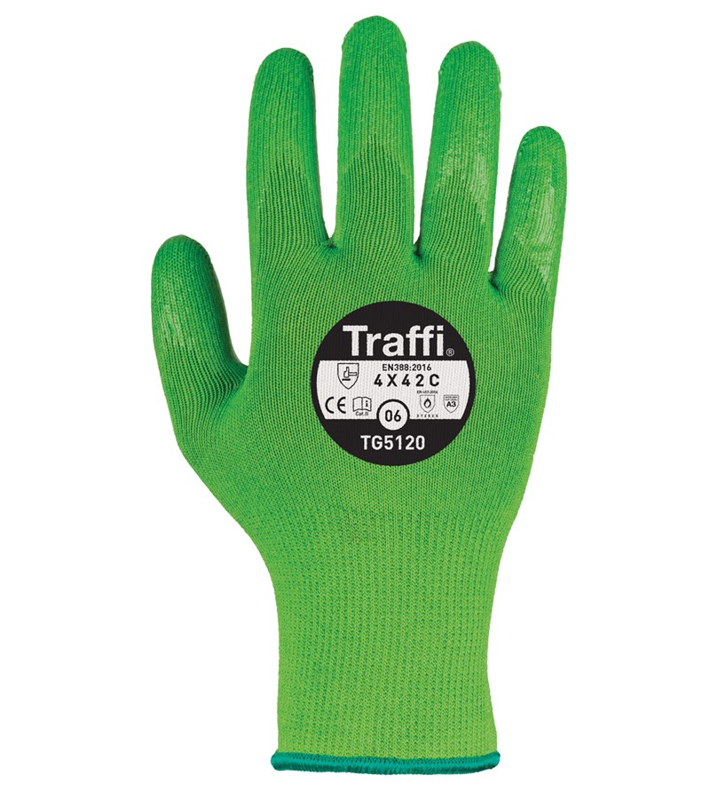 TG5120 TraffiGlove® Dynamic 5 Hi-Viz A3 Cut Resistant Gloves with Cohesion Crystal Palm Coating