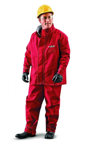 66-660 Ansell® AlphaTec® Red Polyester Chemical Jacket