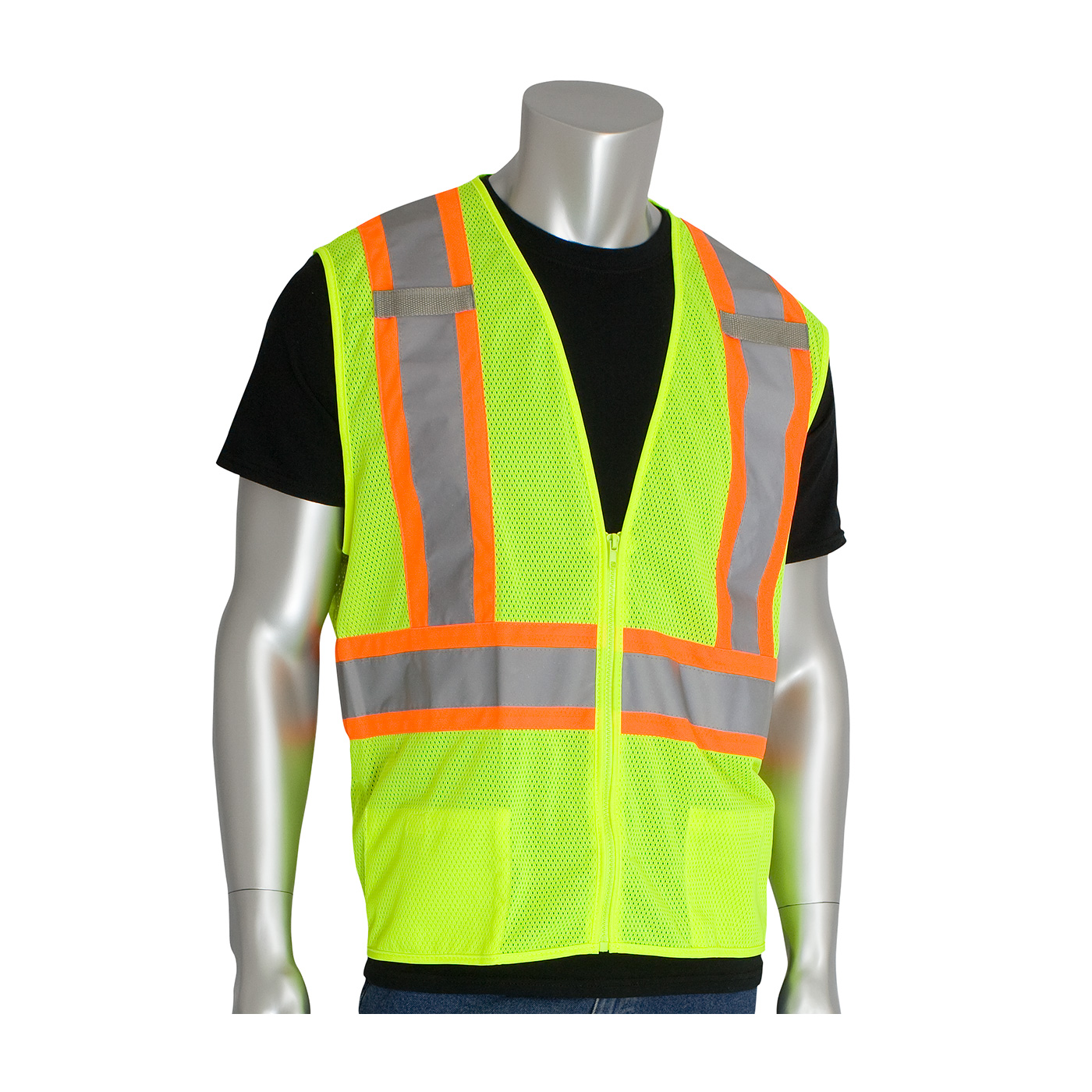 PIP® Type/Class R2 Two-Tone D-Ring Mesh Vests #302-0600D-LY
