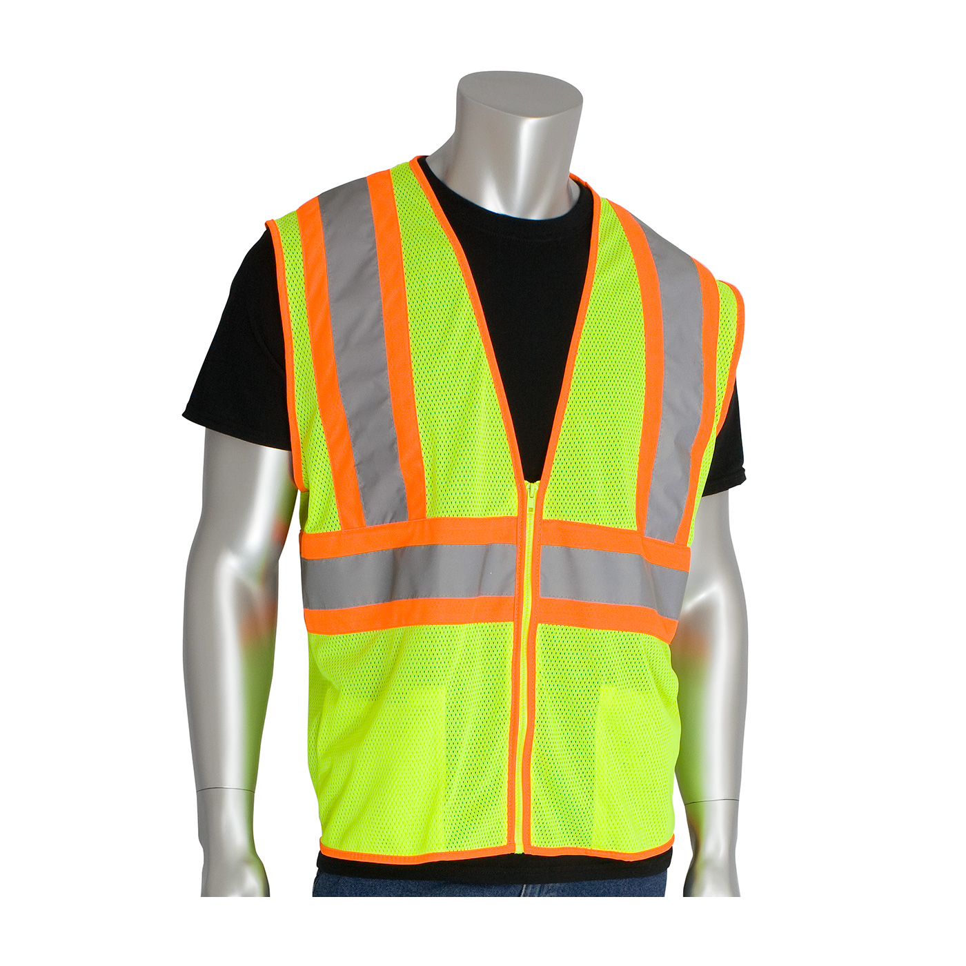 PIP® Hi-Viz Yellow ANSI Type R Class 2 Value Two-Tone Mesh Vest #302-MV