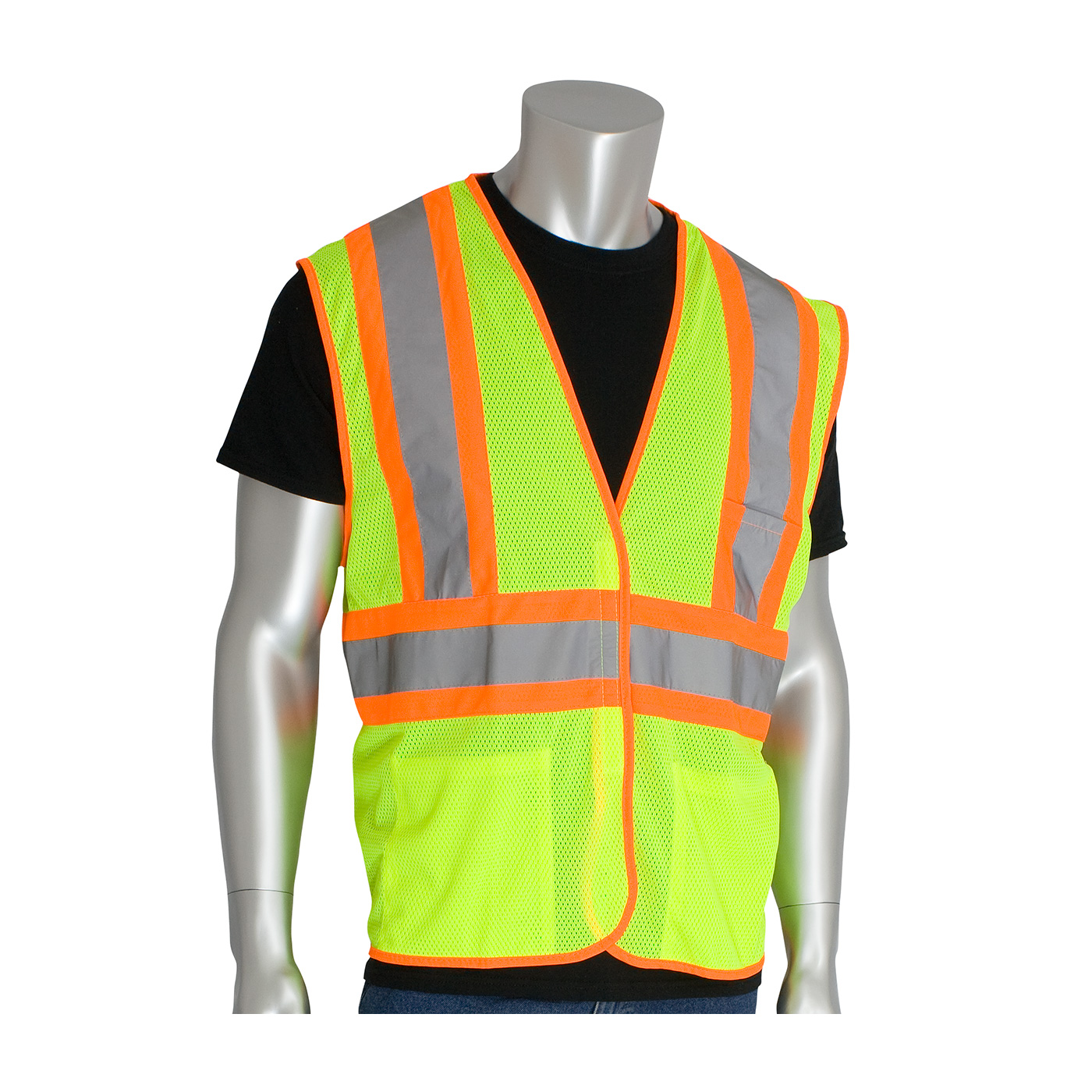 PIP® ANSI Type R Class 2 Two-Tone Three Pocket Mesh Vest #302-MVAT