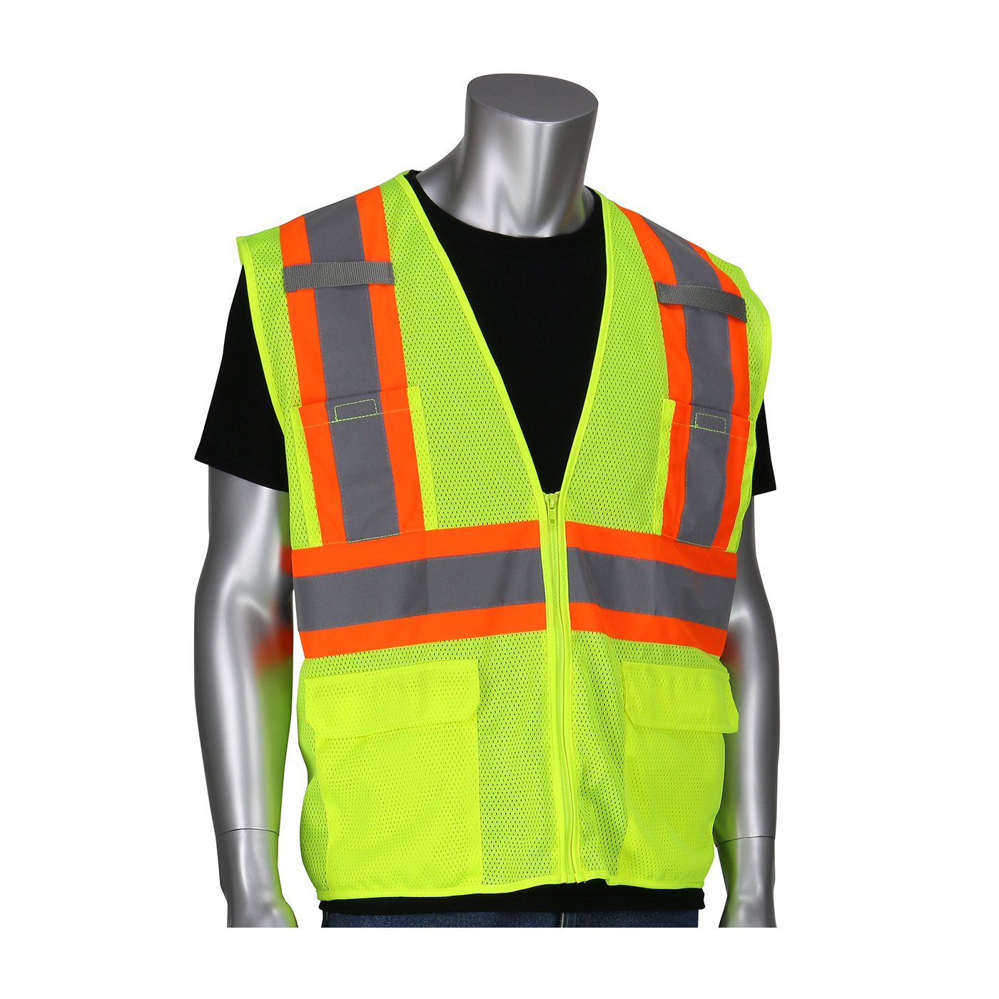 PIP® ANSI Type R Class 2 Two-Tone Six Pocket Mesh Vest #302-MVZT