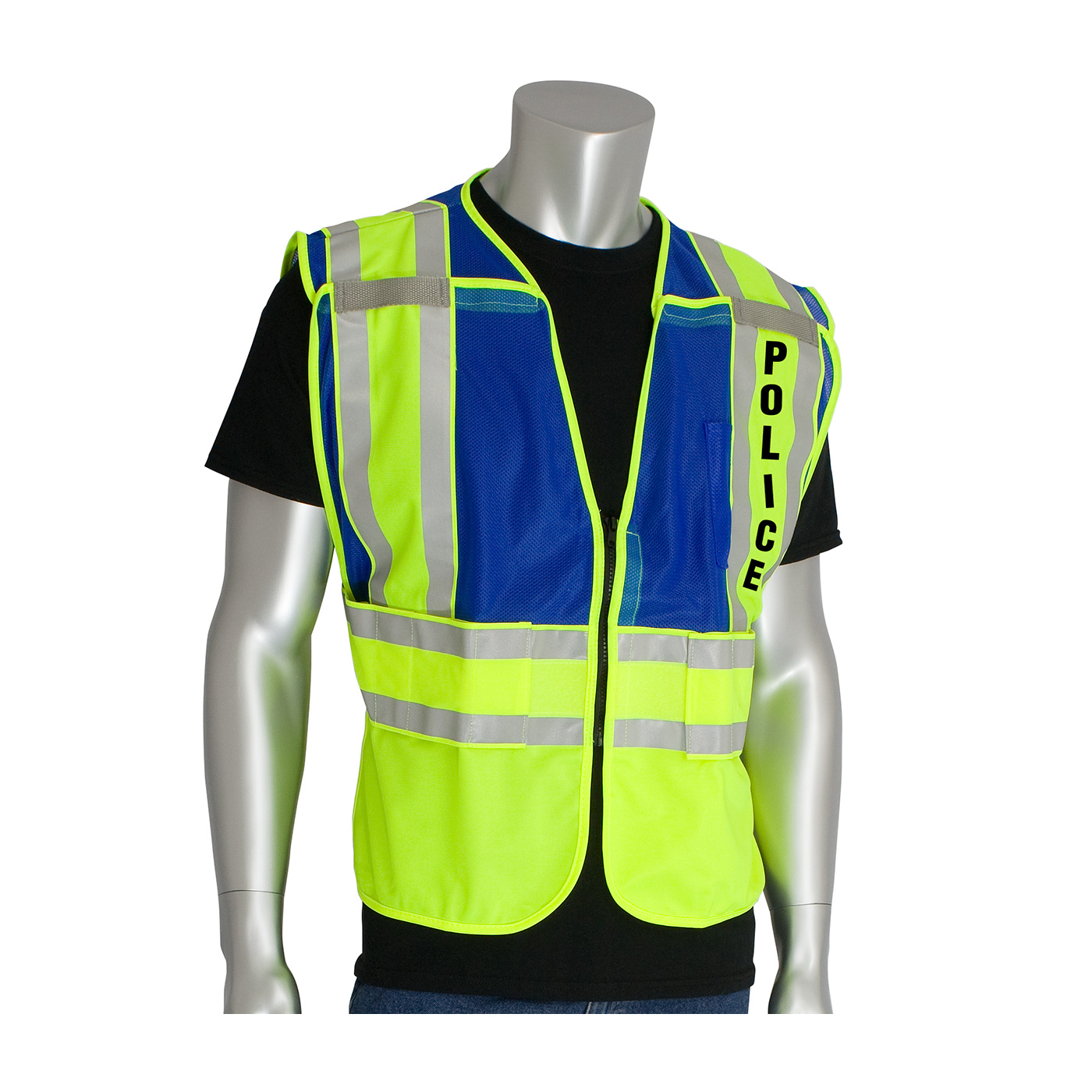 PIP® ANSI Type P Class 2 Public Safety Vest - POLICE Logo #302-PSV-BLU