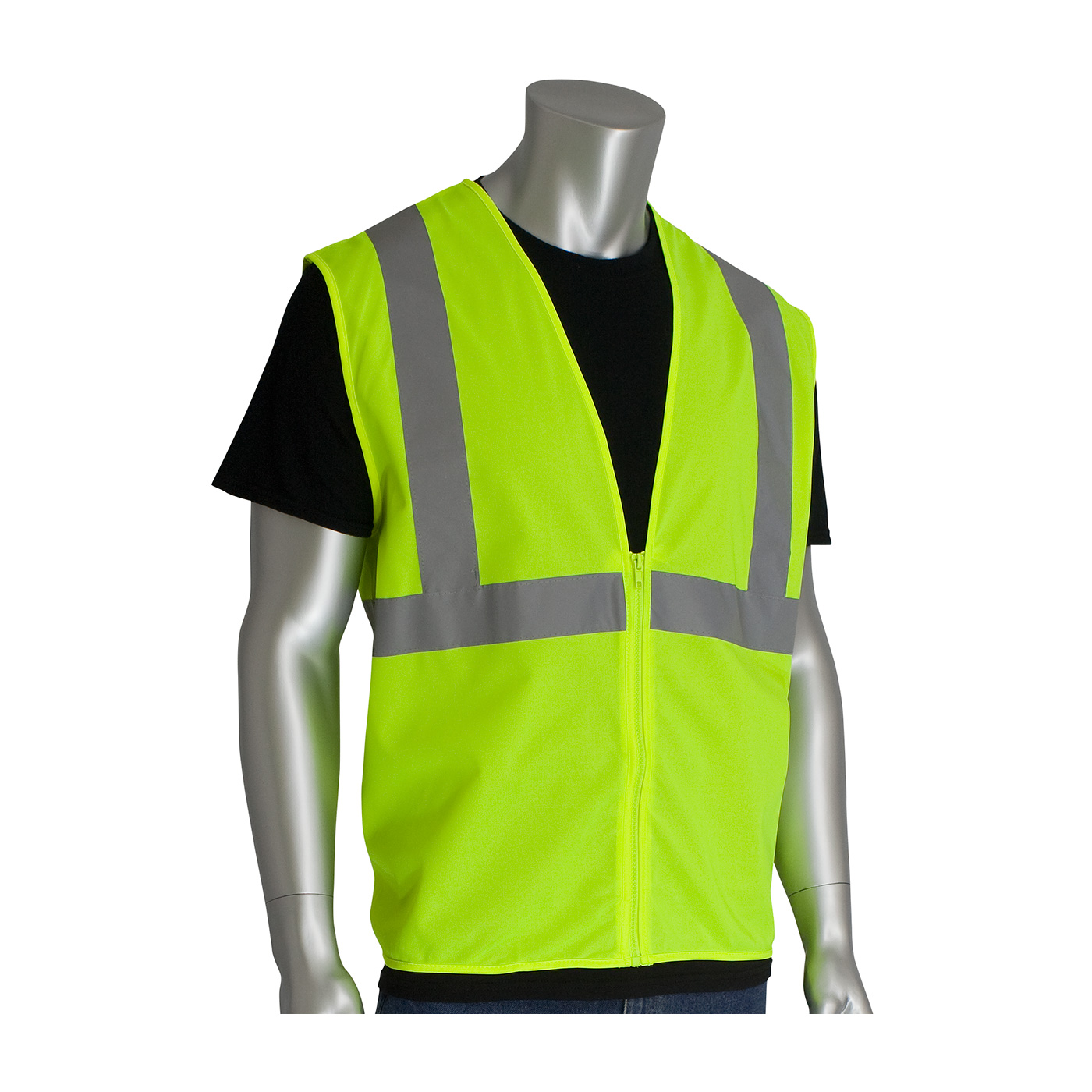 PIP® Hi-Viz Yellow ANSI Type R Class 2 Value Hook & Loop Solid Vest #302-WCENGZ