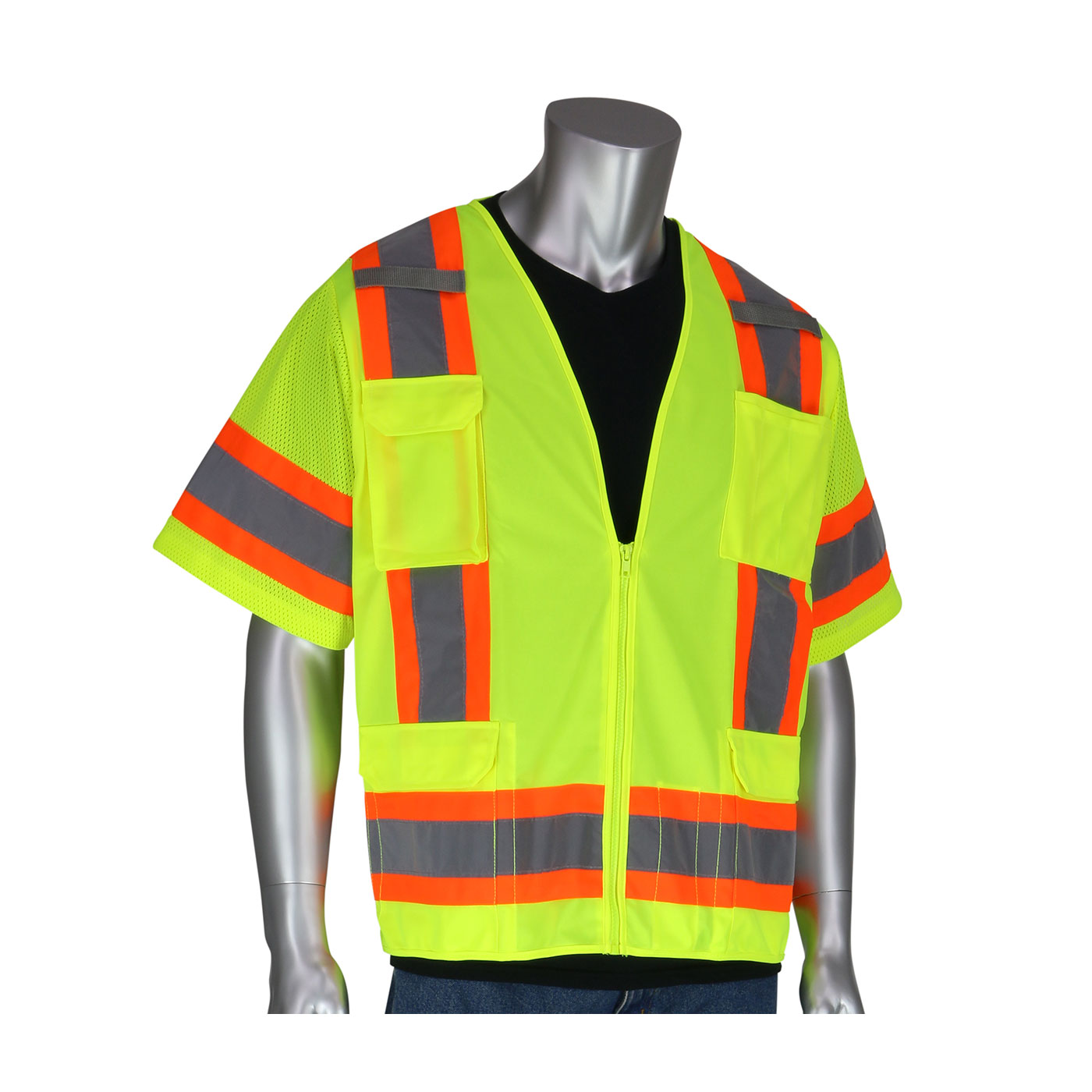 PIP® ANSI Type R Class 3 Two-Tone Surveyor Eleven Pocket Vest #303-0500