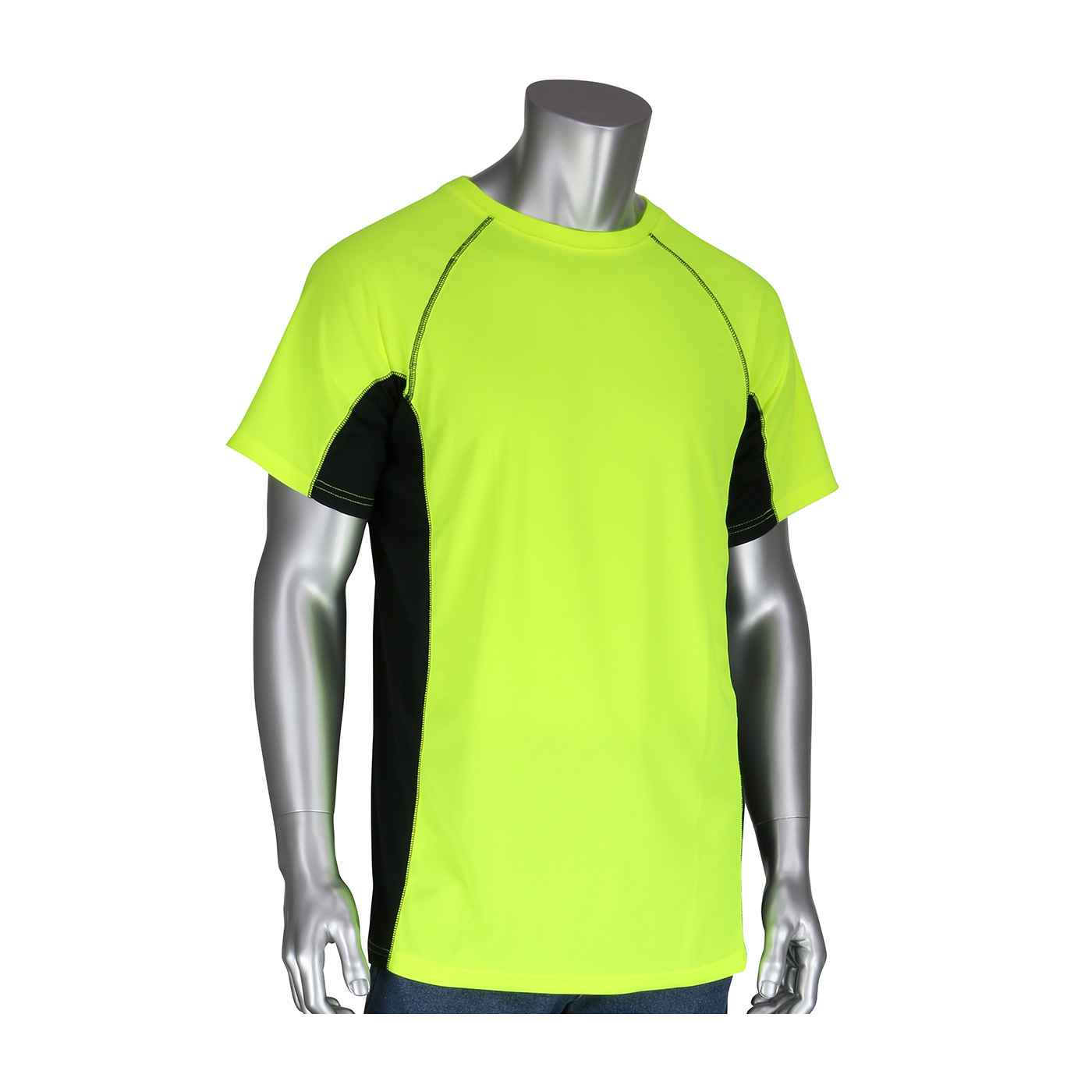 PIP® Non-ANSI Short Sleeve T-Shirt with 50+ UPF Sun Protection, Insect Repellent Treatment and Black Trim #310-950B