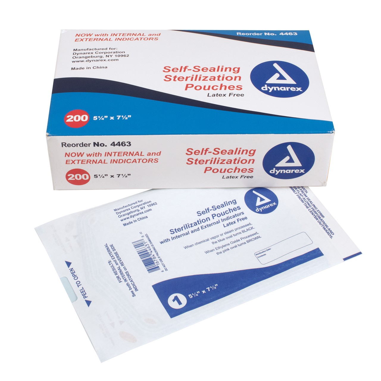 4463 Dynarex® Self-Sealing Sterilization/Autoclave Pouches - 5-1/4` x 7-1/2`