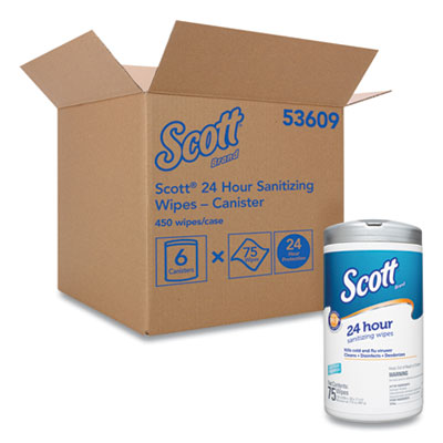 53609 Kimberly Clark® Scott® 24-Hour Sanitizing Wipes 