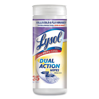 81143 Reckitt Benckiser® Lysol® Dual Action™ 35-count canister Disinfecting Wipes
