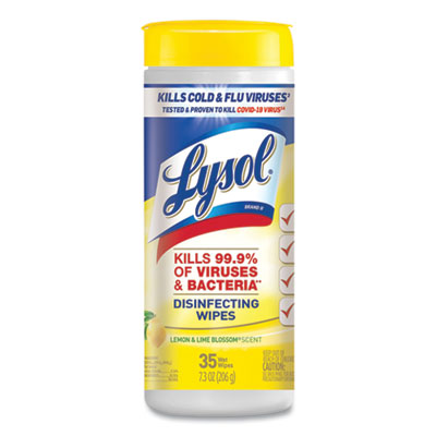 81145 Reckitt Benckiser® 35-count Lysol® Lemon & Lime Disinfecting Canister Wipes