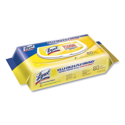 99716 Lysol® Brand Disinfecting Wipes Lemon and Lime Blossom Scent - 80 count flex pack