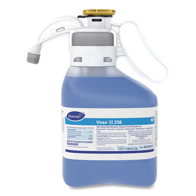 DVO 5019317 Virex® II 256 one-step, quaternary-based disinfectant cleaner deodordant, 1.4L size bottle.