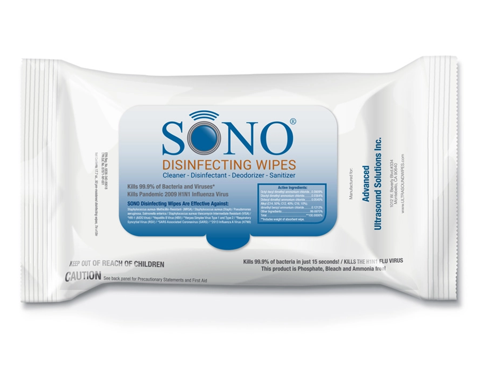 #SONO4018 Sono® Ultrasound Disinfecting Wipes in resealable packs