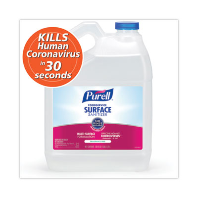 434104 GO-JO Purell Foodservice Surface Sanitizer, Fragrance Free, 1 gal Bottle