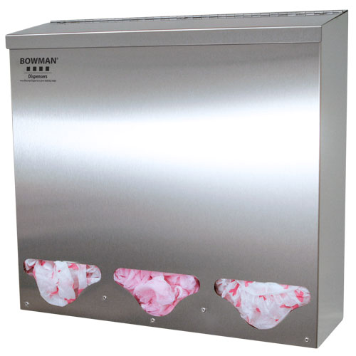 BK313-0300- Stainless Steel Top Loading, Bottom Dispensing Tall Triple Compartment Bulk Dispenser