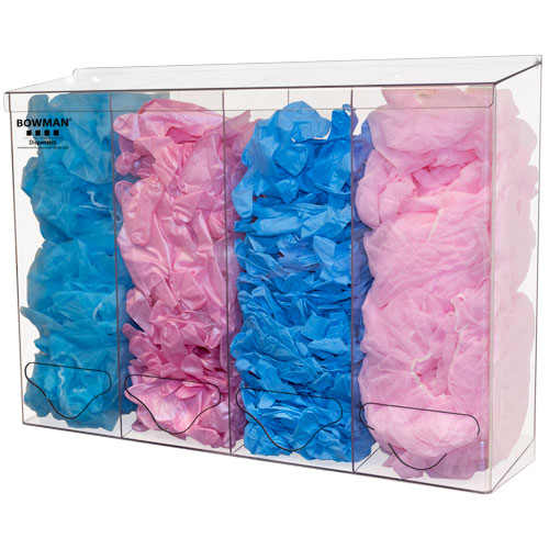 BK314-0111 - Top Load, Bottom Dispensing Clear PETG Plastic Tall Quad Compartment Bulk Dispenser 