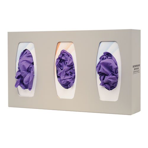 GL300-0212 : Bowman® Quartz Beige Injection Molded ABS Plastic Glove Box Dispenser with Dividers