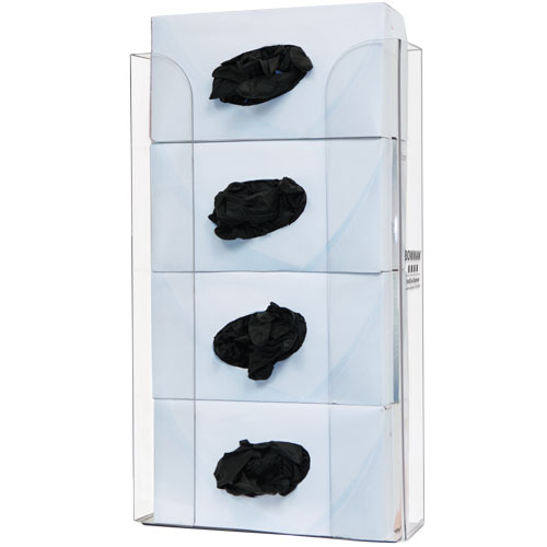 GP-340 Bowman® Clear PETG Plastic Quad Horizontally Mounted Glove Box Dispenser