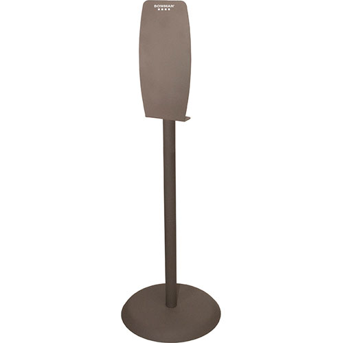 KS101-0029 Bowman® Bay Gray Powder-Coated Steel Hand Sanitizer Floor Stand with Back Plate