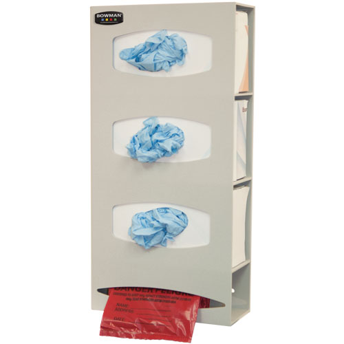 PS004-0212 Bowman® Quartz Beige ABS Plastic Bag & Glove on Demand Dispenser 