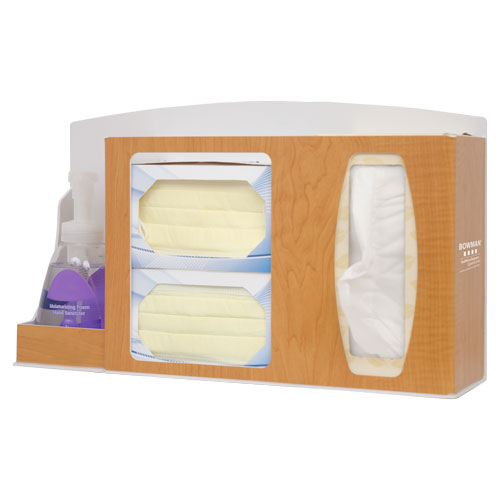 RS001-0223 BOWMAN Signature Series - Maple Fauxwood ABS Plastic Respiratory Hygiene Station