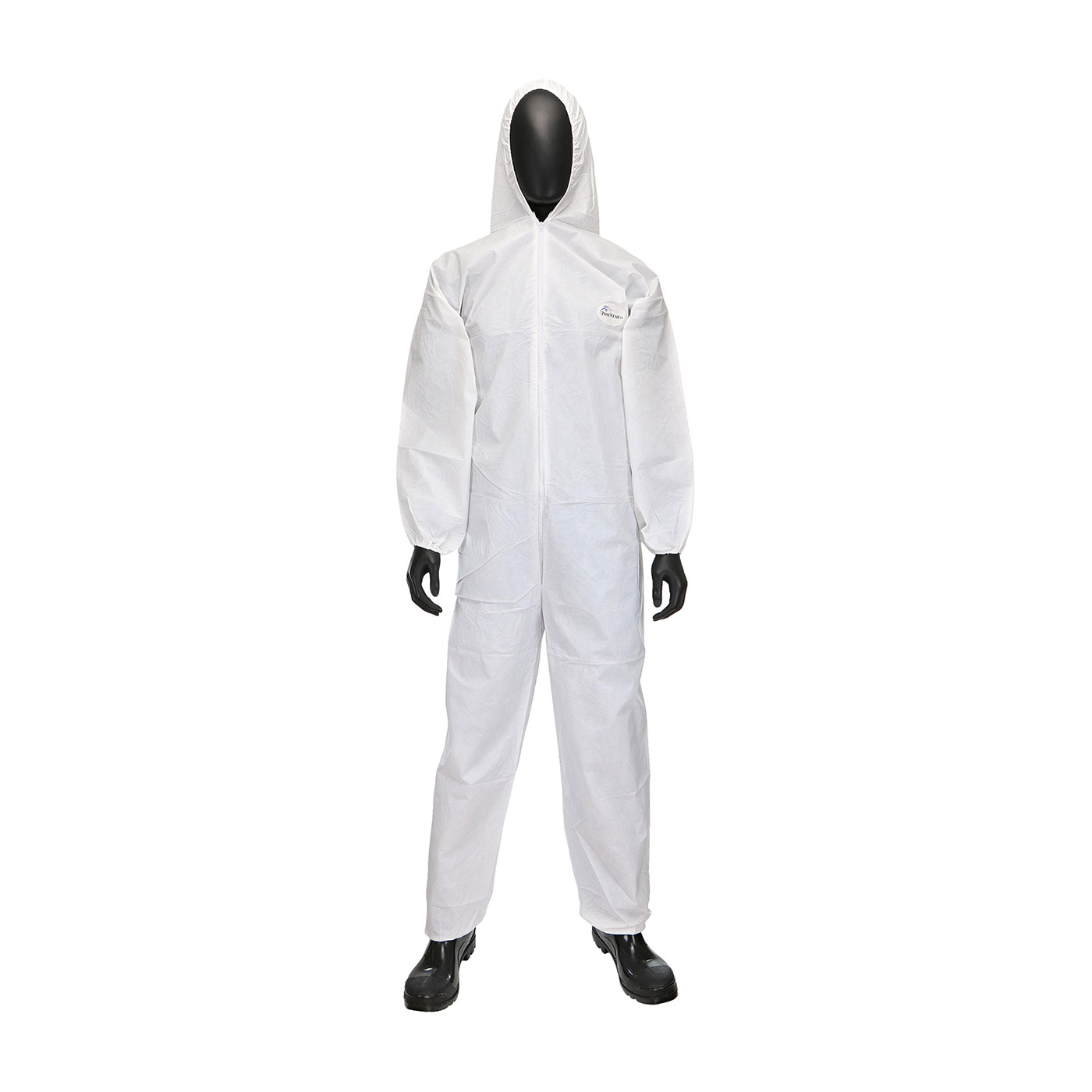 PosiWear UB Disposable Protective Coveralls w/ Attached Hood, Elastic Wrists and Ankles