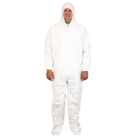 Safety Zone® Individually Packed Disposable Microporous Protective Coveralls w/ Hood, Booties & Elastic Cuffs