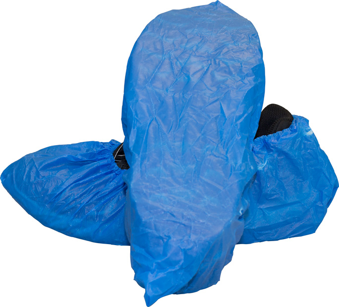 Supply Source Safety Zone® Disposable Polyethylene Non-Skid Shoe Covers, Blue