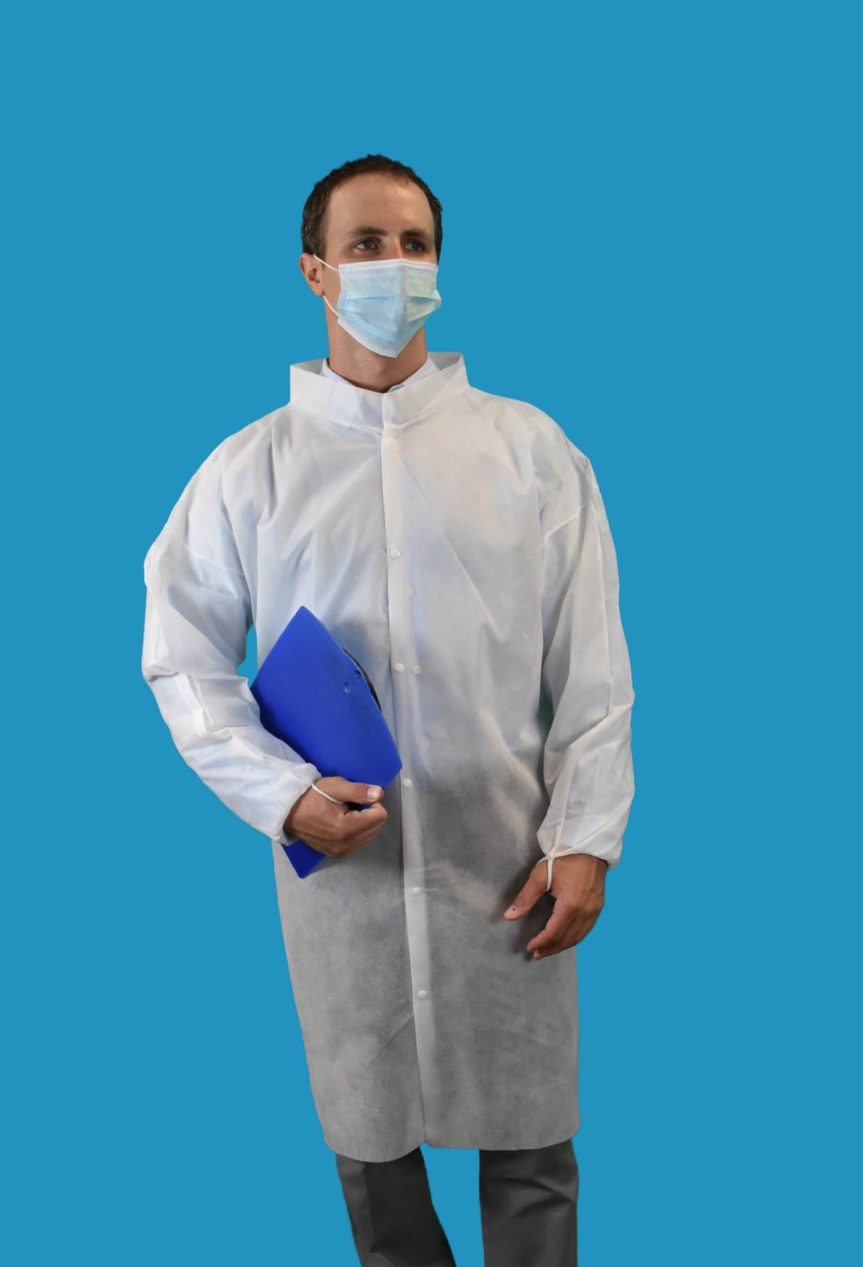 #CEF0-WE-NW-HD Keystone Heavy Duty Polypropylene No Pocket Disposable Cleanroom Frocks