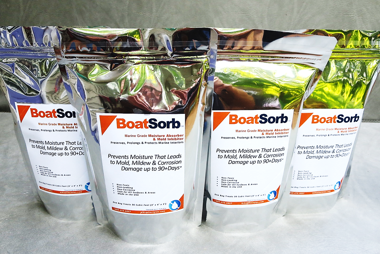 BoatSorb™ Moisture Absorber and Mold/Rust Inhibitor Packs.